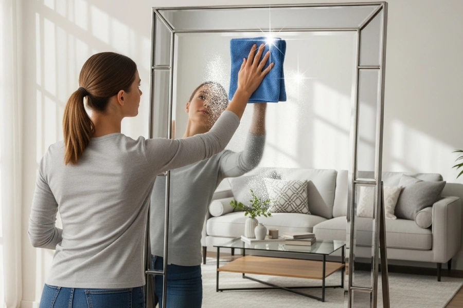 برق انداختن شیشه و آینه