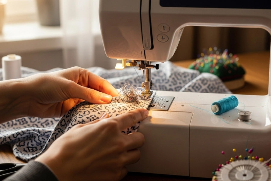 علت جمع شدن نخ زیر چرخ خیاطی