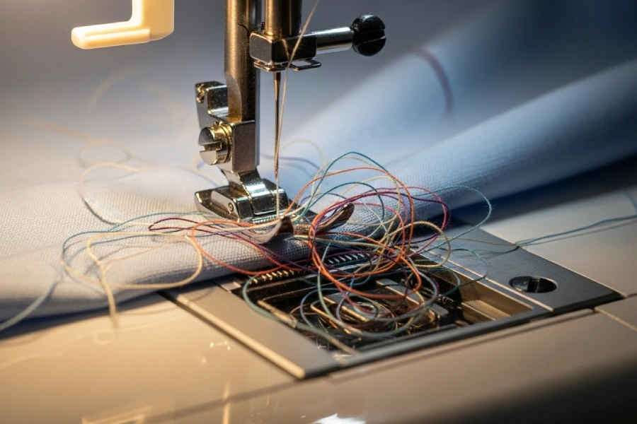 علت جمع شدن نخ زیر چرخ خیاطی